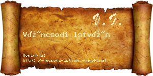 Váncsodi István névjegykártya